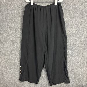 Citron Santa Monica silk Pants Womens Size 1X Black  Artsy Lagenlook Goth